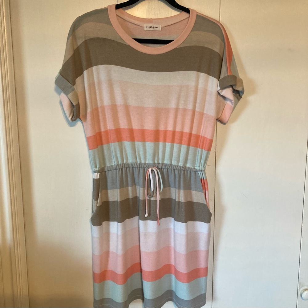 Boutique skirt romper with tie waistband